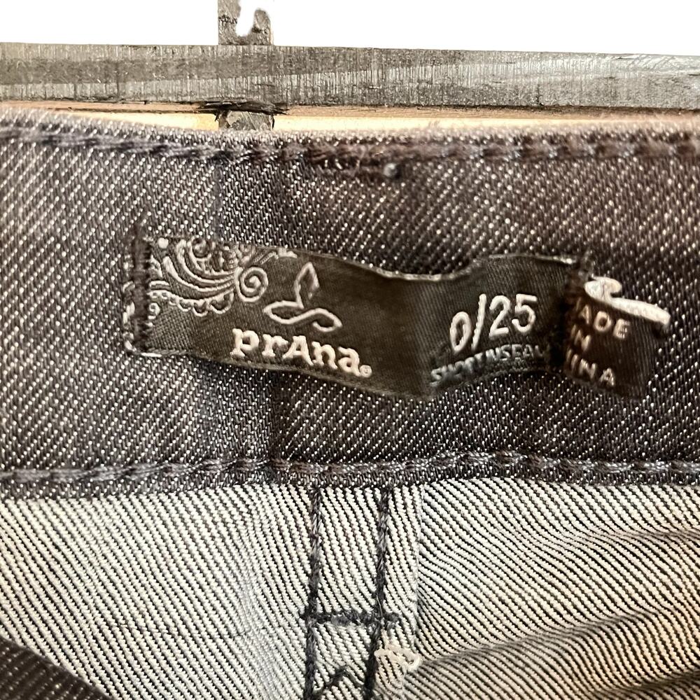 Prana Black Skinny Denim Jeans Short Inseam 0/25 - Picture 2 of 6